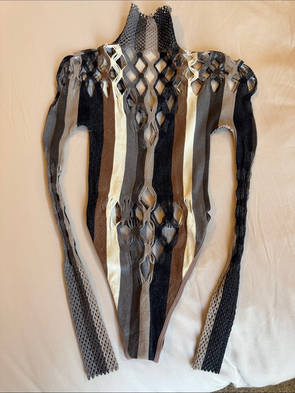 NWOT POSTER GIRL Amphitrite Bodysuit in Black, Brown, Cream